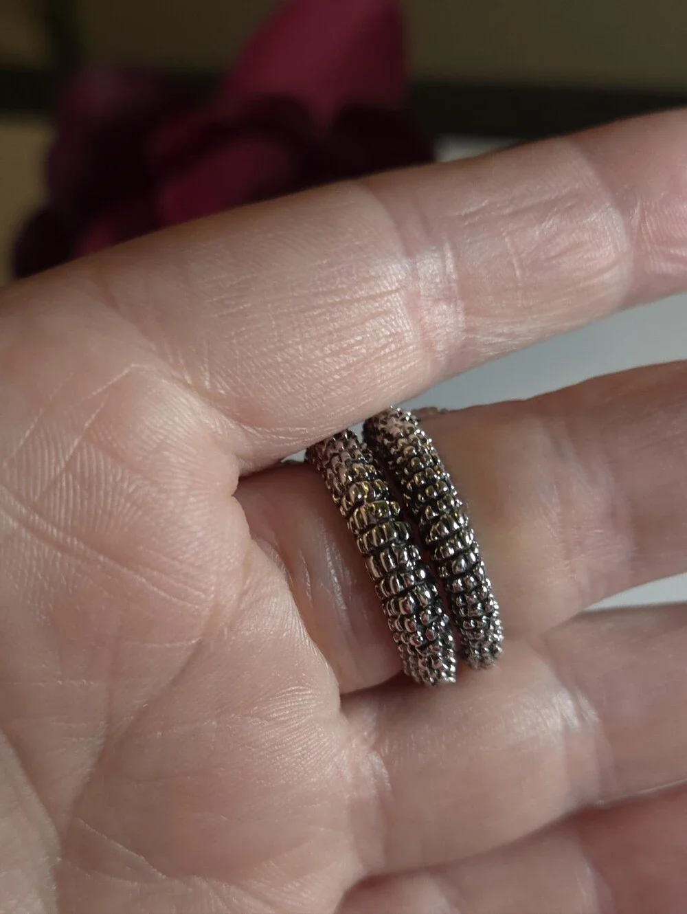 Silver Plated Dragon Tail Wrap Around Ring Size 8 Statement Ring Unisex